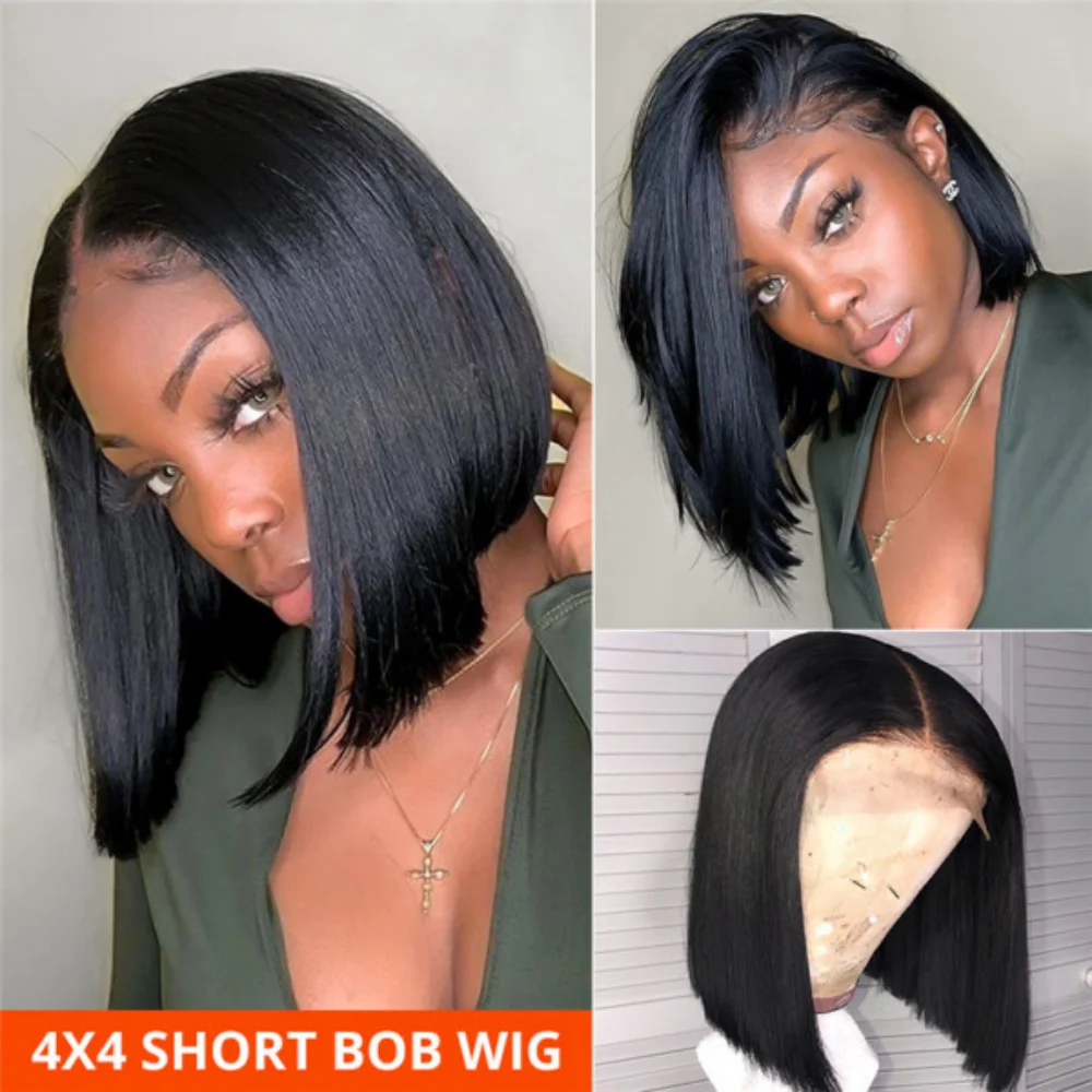 

Sapphire Highlight Color Wigs For Women Short Human Hair Bob Closure Wig Natural Hairline Brazilian Straight Lace Front Bob Wigs