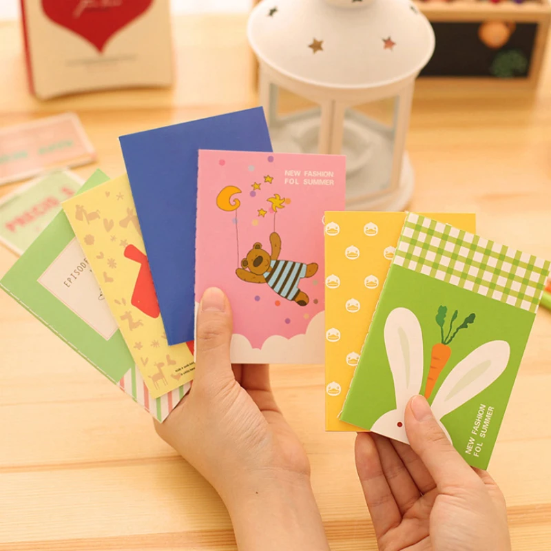 40pcs/lot Variety Small Book Cute Cartoon Writing Notebook DIY Handwritten Painting School Office Wholesales | Дом и сад