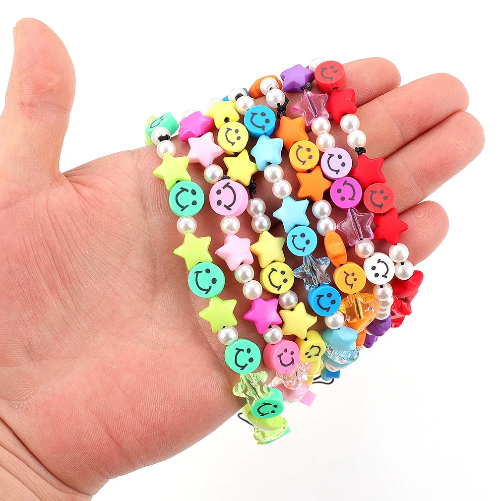 

Smiley Mobile Phone Strap Lanyard Acrylic Resin Soft Pottery Clay Smile Face Star Imitation Pearl Cell Phone Case Hanging Chain