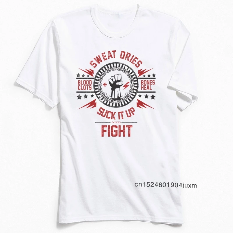 Мужская футболка с надписью Suck It Up Fight 100% хлопок топы принтом Белая Летняя