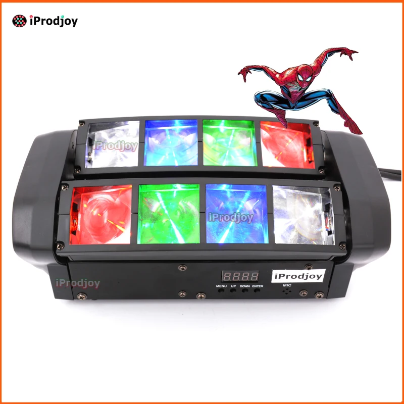 Мини паук движении головой 8x6 Вт CREE LED RGBW Луч этап DJ Дискотека лазерное шоу Звук