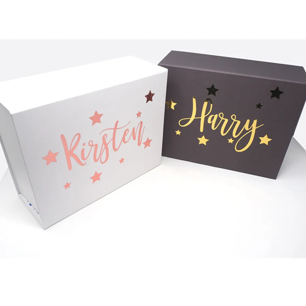 Фольгированная Золотая Подарочная коробка на день рождения персонализированные