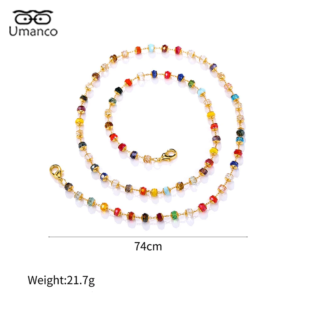 

Sunglasses Chains for Women with Crystal Beads Pendant Mask Myopia Reading Glasses Chain Lanyard Female Girls Jewelry Charms