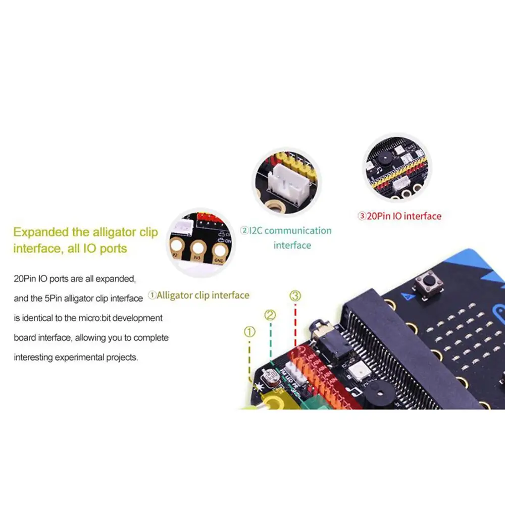 Для Micro:bit Basic:Bit IO Плата расширения горизонтального типа Pinboard Microbit Python макетная