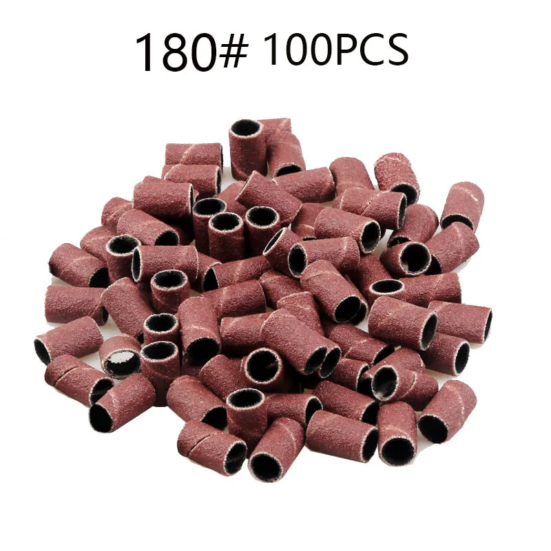 180 100 шт 8" 120" 18" смешанный шлифовальный ленточный пилка для дизайна ногтей для электрического сверлильного станка для маникюра и педикюра - Цвет: 180