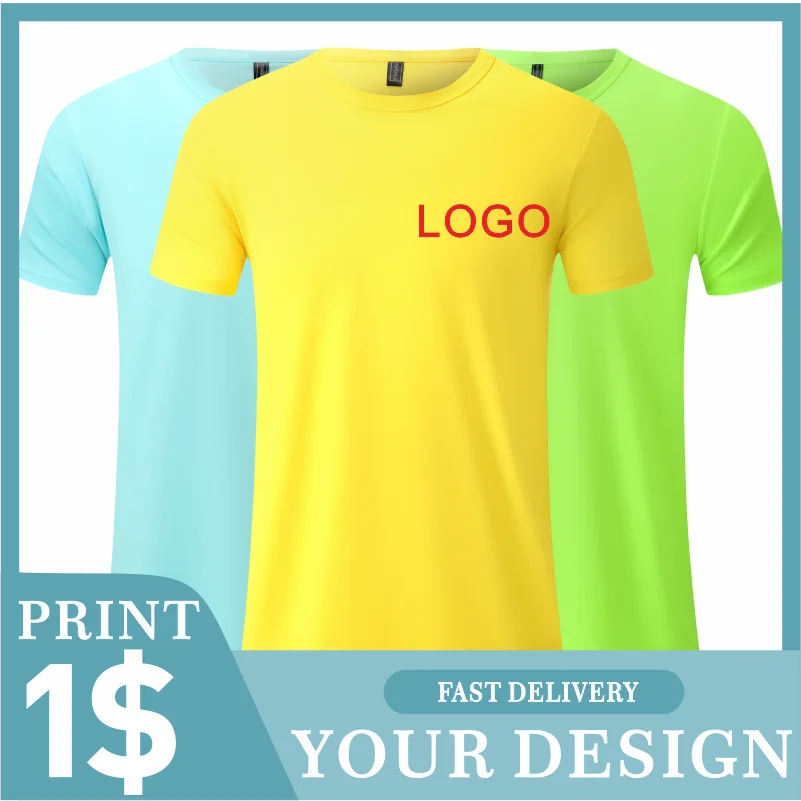 

Быстросохнущая футболка Clare из полиэстера с круглым вырезом, Спортивная футболка на заказ с вышивкой логотипа, индивидуальный дизайн с прин...