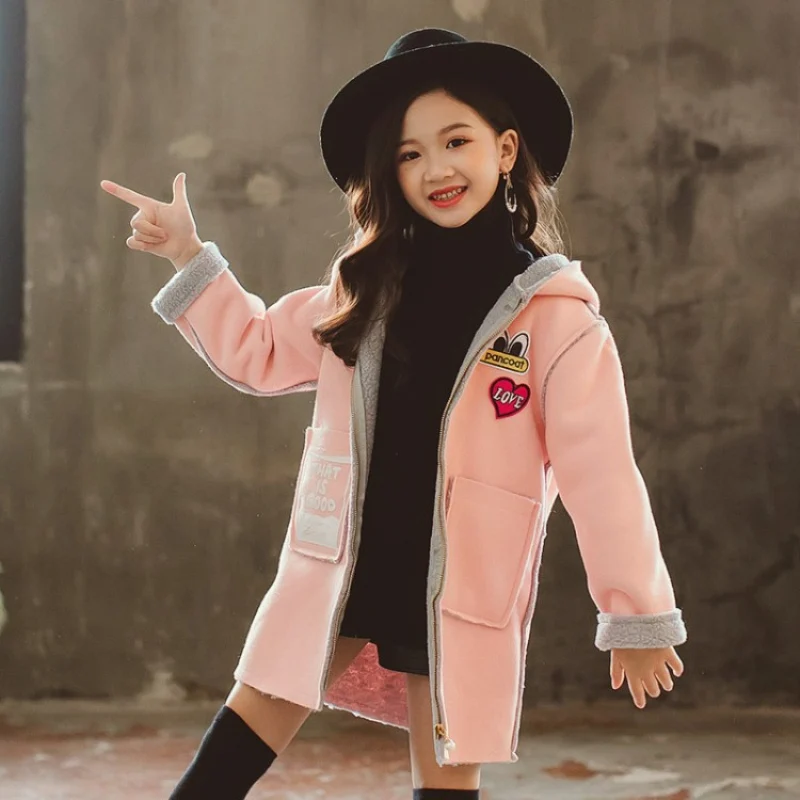 

Детское пальто для девочек, куртка, верхняя одежда, 2021, крутое, утепленное, зимнее, осеннее пальто, Спортивная, школьная, детская одежда для п...