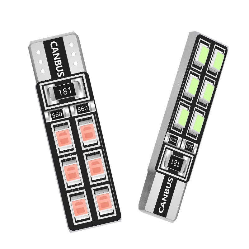 1 шт. T10 W5W Автомобильный светодиодный светильник CANBUS 12 свет 3528 SMD габаритная лампа для чтения 194 168 2825 сигнальная лампа белого цвета 12 В