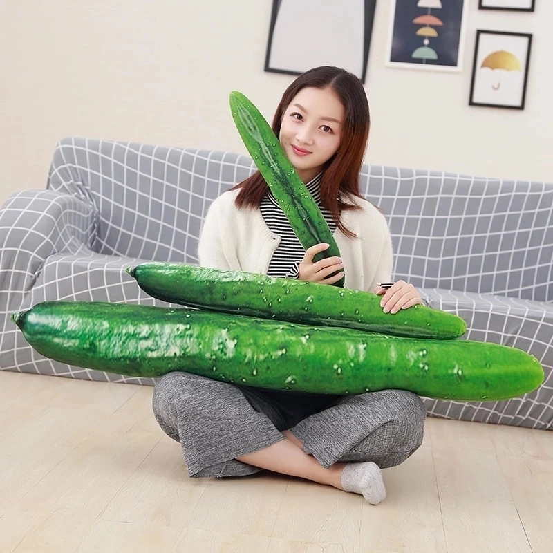 

70/110CM New Simulation Huge Size Cucumber Plush Toy Stuffed Cute Fruits Pillow Doll Funny Kids Children Christmas Brihday Gift