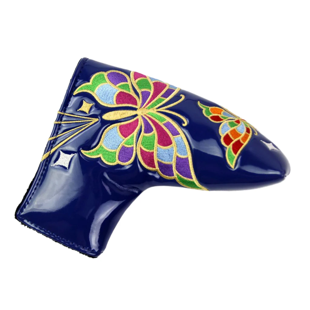 

Durable Sports Golf Putter Head Cover Headcover Splendid 3D Butterfly Embroidered Pattern Golf Headcover Protector Accessories