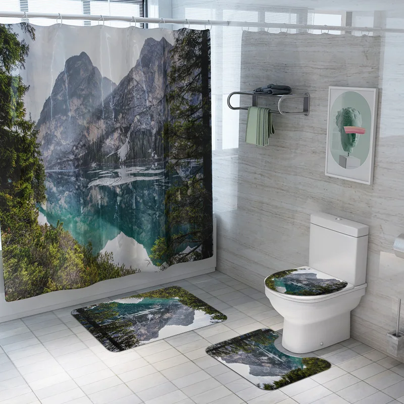 Zeegle Ванная комната ковролин ванну с набором для Шторы анти скольжения коврики