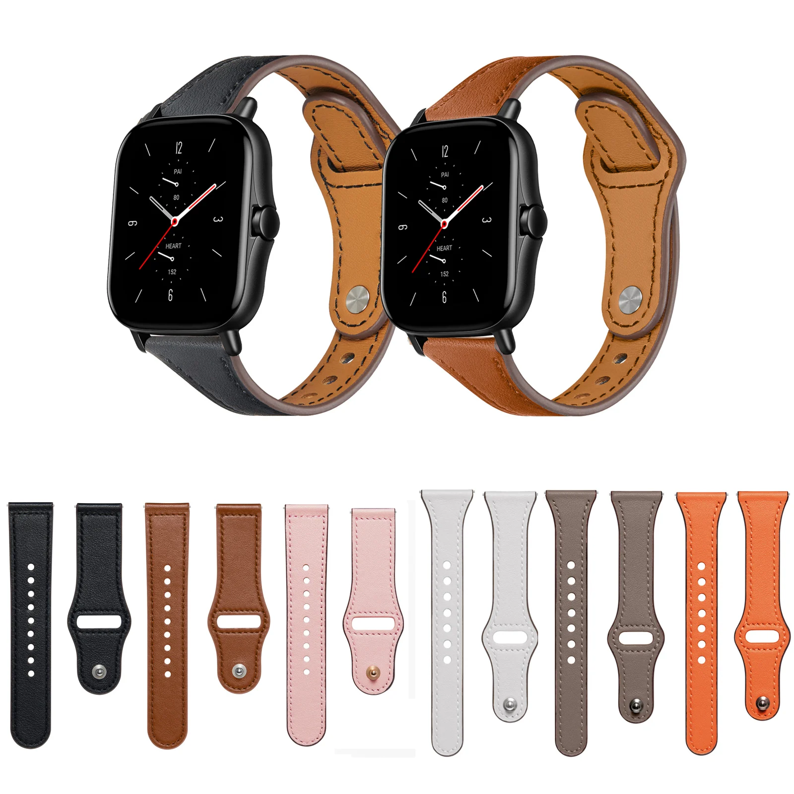 

20mm 22mm Genuine Leather Band Strap For Huami Amazfit GTS 2e GTS2 mini GTS3 / Bip Lite S U Pro Pop / Neo / GTR 42mm