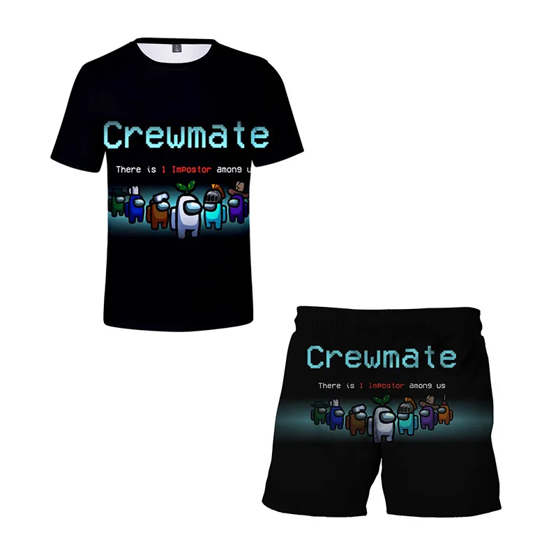 

Impostor Among Us T-Shirt + Pants 2Pcs Print 3D Tracksuit 2021 Summer Children Clothing Sets Sport Suit Boys Girls Costumes