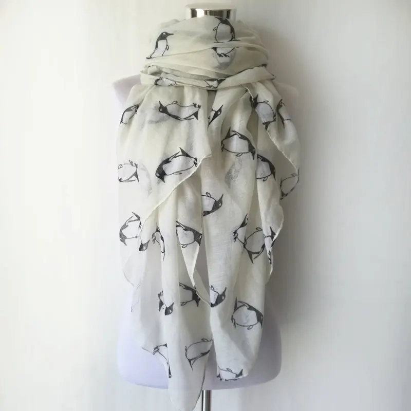 

New fashion Women scarf Animal Penguin Prints Shawl Lady Stripe warm scarf for four seasons