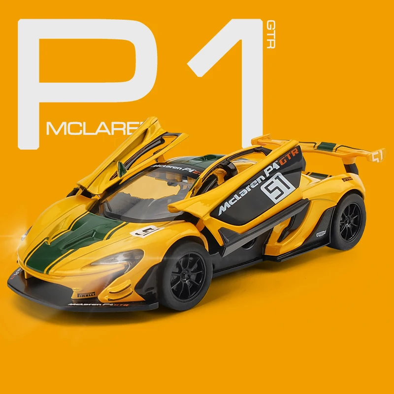

Hot Sale High Simulation Supercar McLaren P1 Car model 1:32 Alloy Pull Back Kid Car Toy 2 Open Door Children's Gifts Wholesale