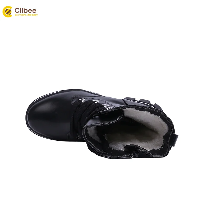 Зимние детские ботинки Clibee мартинсы из искусственной кожи зимние для девочек