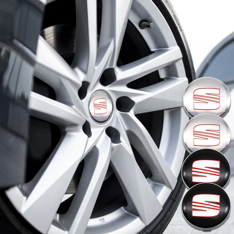 

4PCS Car Wheel Center Hubcap Tire Rim Protector Cover Decoration Sticker For Seat 3 Ibiza 6l 6j 6p Leon FR Altea MK Seat Leon Xl