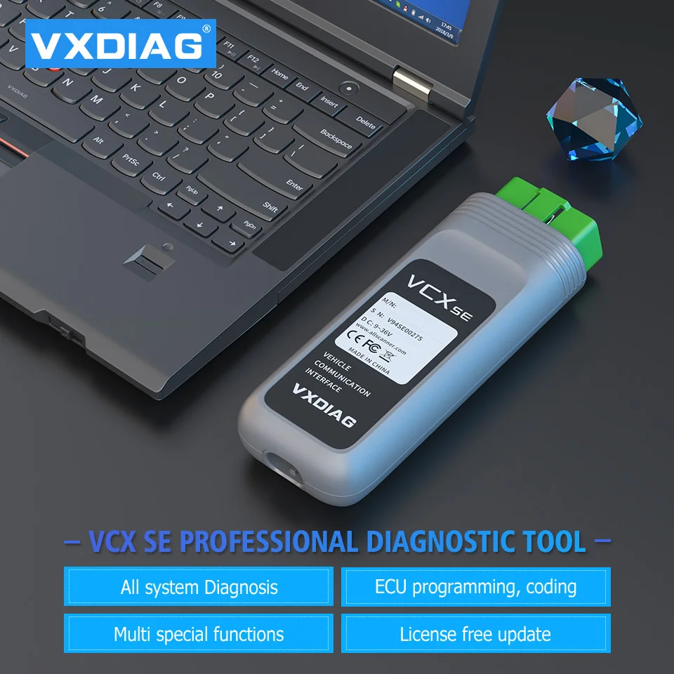 vxdiag vcx se for all models auto diagnosis for benz c6 obd2 scanner vident profissional car diagnostic tool for bmw for honda free global shipping