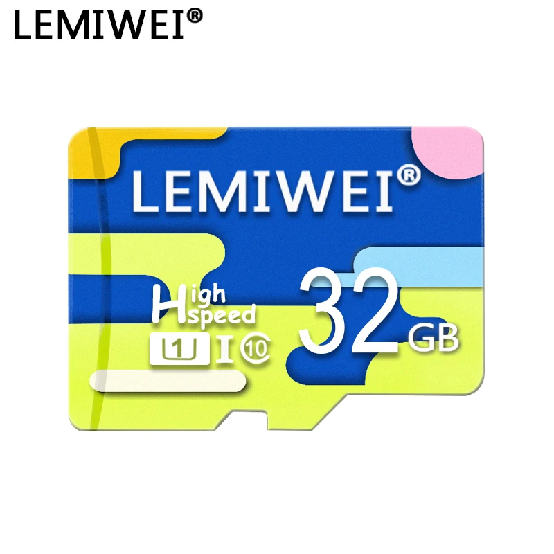 Lemiwei Четырехцветная карта памяти высшего качества 32 Гб TF 64 флэш 16 класс 10