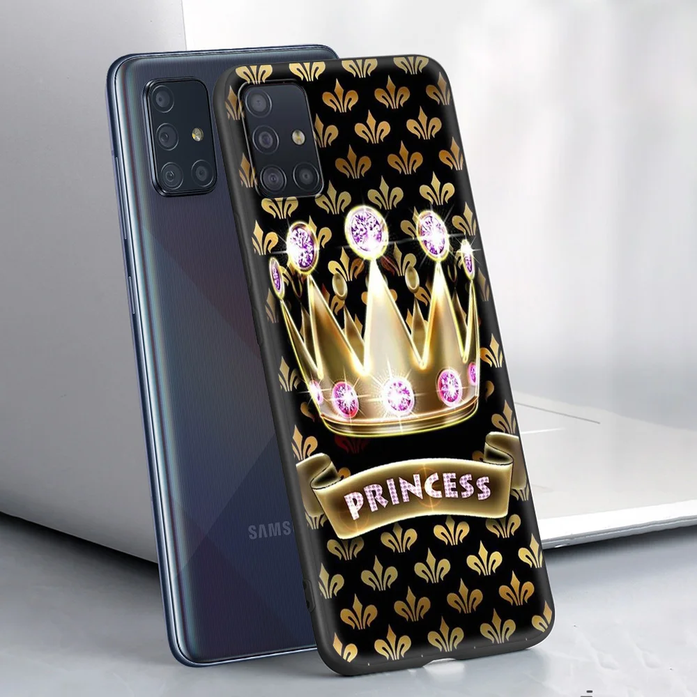 

Diamond Crown Phone Accessories Case for Samsung Galaxy A12S A12 A02S A51 A71 A52 A41 A01 A11 5G Luxury Soft Cover