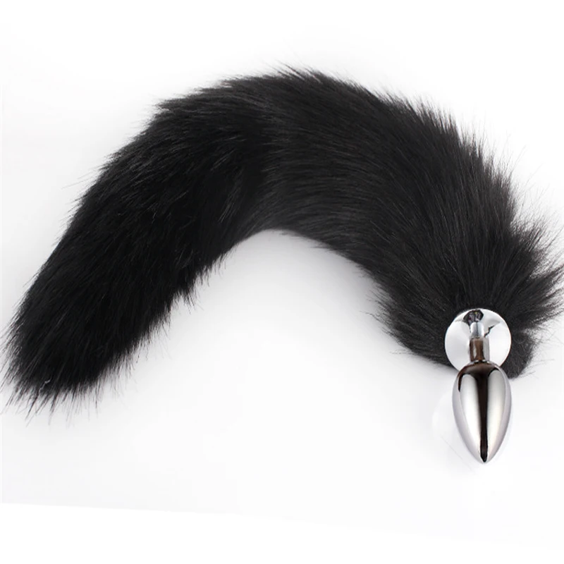 Анальная пробка с хвостом для собак и взрослых металлические поддельные