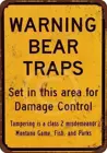 Предупреждение ющий медведь-ловушка Монтана металлический налет винтажный жестяной знак Настенный декор 20x30 см