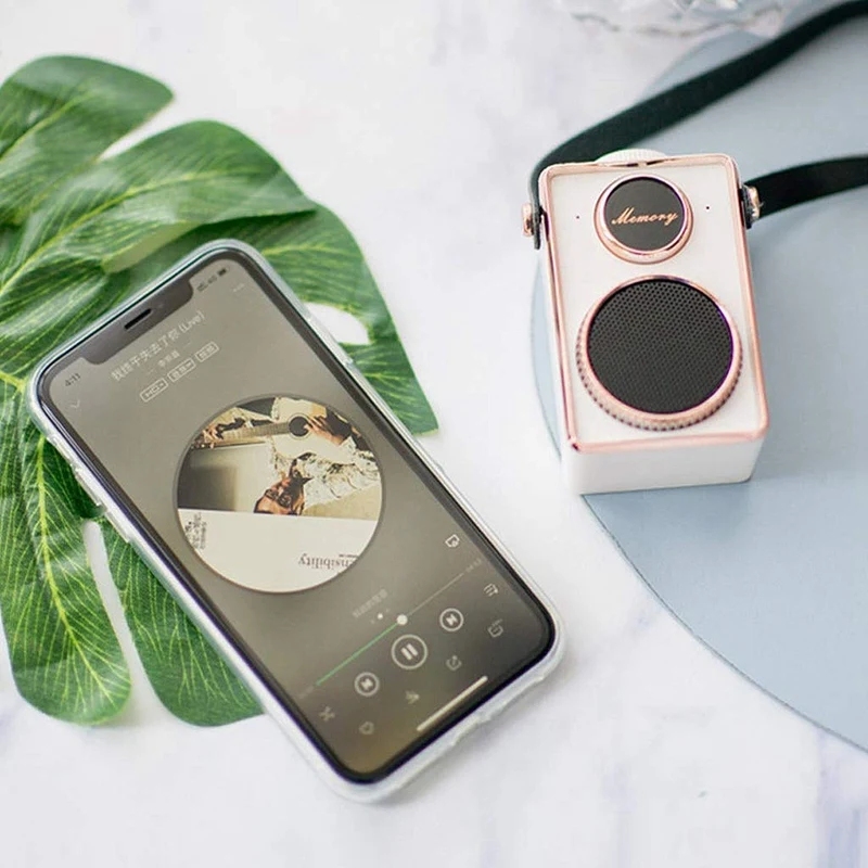 Портативный Bluetooth динамик модный ретро портативный беспроводной мини стерео 4. 0