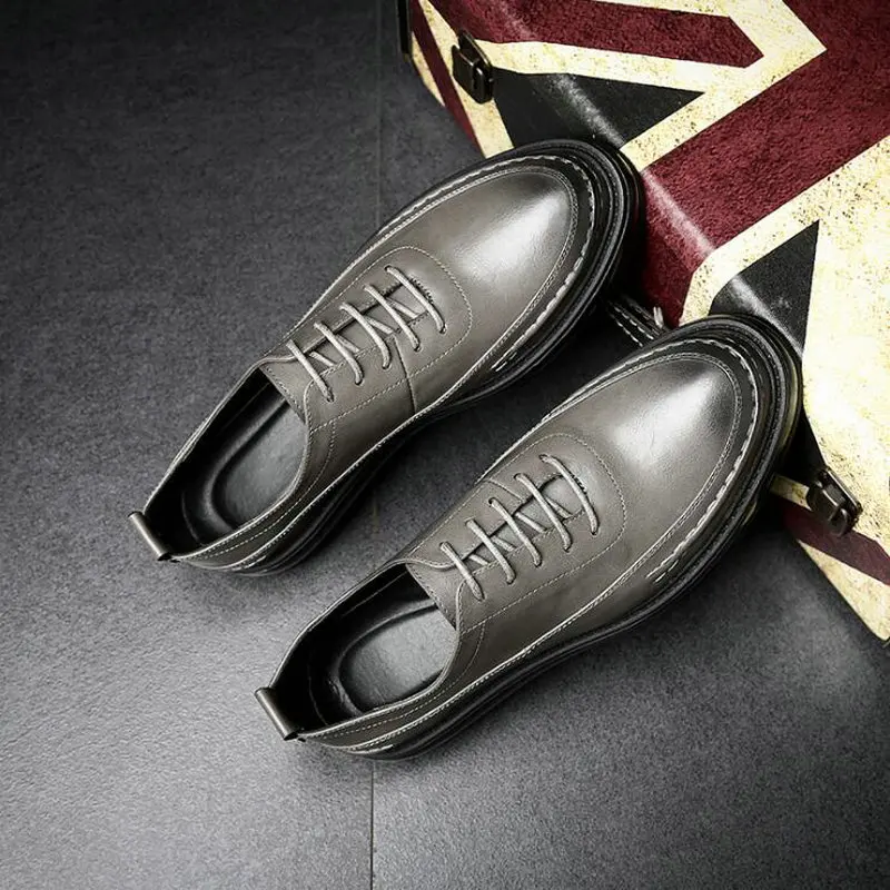 Мужские деловые кожаные туфли черные коричневые в итальянском стиле для костюма