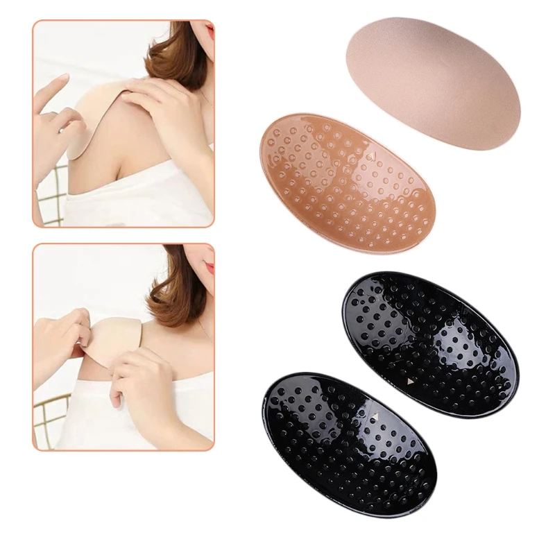 

Anti-Slip Silicone Shoulder Pads Invisible Breathable Adhesive Cushion for Womens Clothing Shoulder Slip Height Enhancer