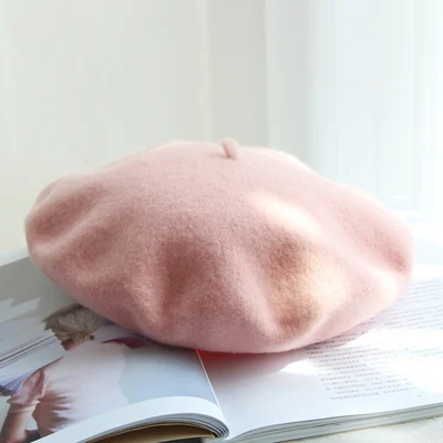 Женский шерстяной берет в стиле ретро Mori Girl однотонная шляпа для художника осени