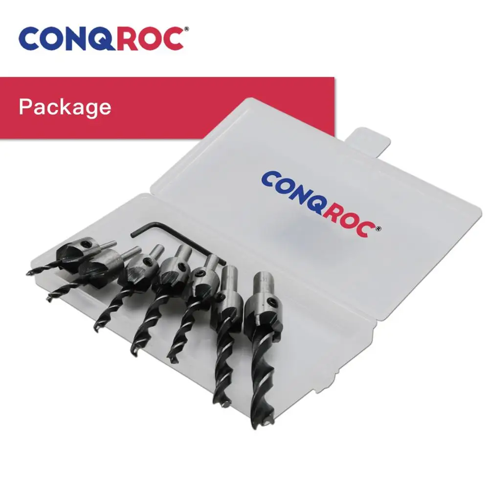 Набор зенкеров для дрели комплект из 7 насадок 3 10 мм с 5 канавками прямым