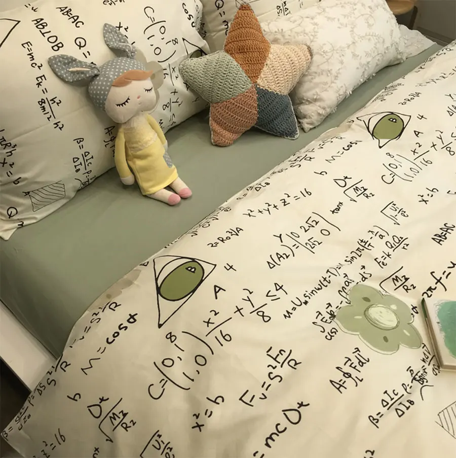 Модный крутой Комплект постельного белья зеленого цвета с надписью для