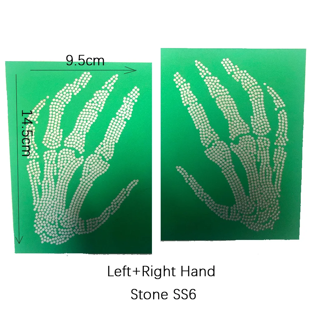 

Gothic skull hand Hotfix Rhinestone heat press transfer motif sticker stencil paper card board templet mold craft tool