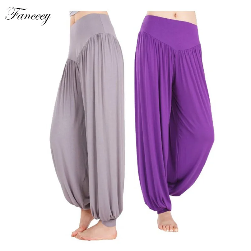 

Fanceey Wide Leg Sport Pants Women High Waist Stretch Flare Pants Broad Leg Dance Yoga Pants Long Trousers Sportswear Plus Size