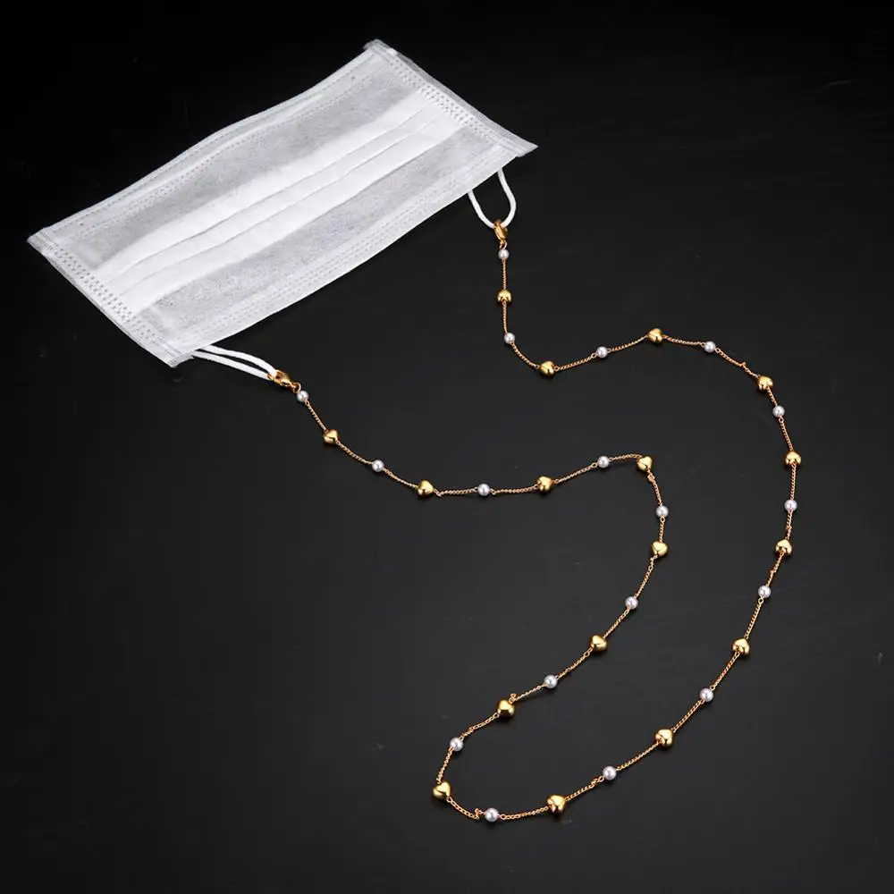 Цепочка для очков Skyrim модные Украшенные жемчужными бусинами женщин и девочек