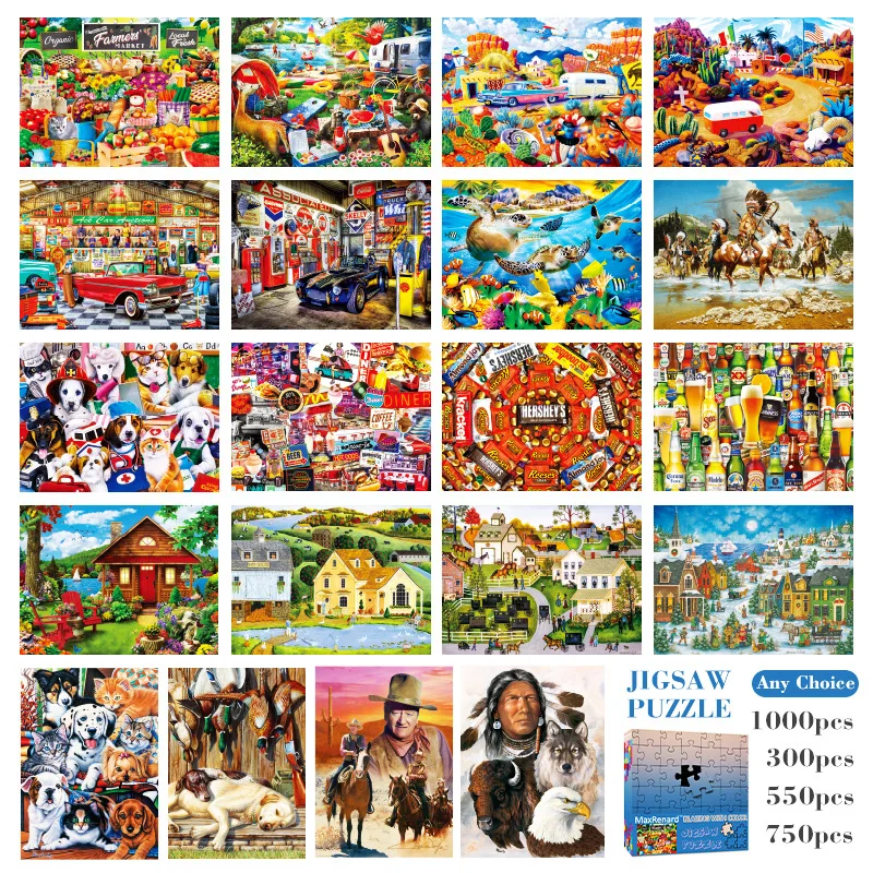 

MaxRenard 300 Pieces Children's Puzzles 60*45cm Paper Puzzle Cartoon Character Animal Photos Interactive Toys Gifts for Adults