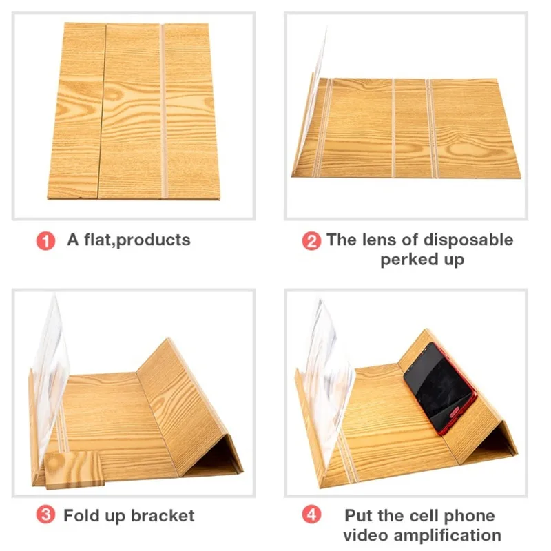 Усилитель экрана 3D усилитель телефона экран увеличитель с деревянным экраном