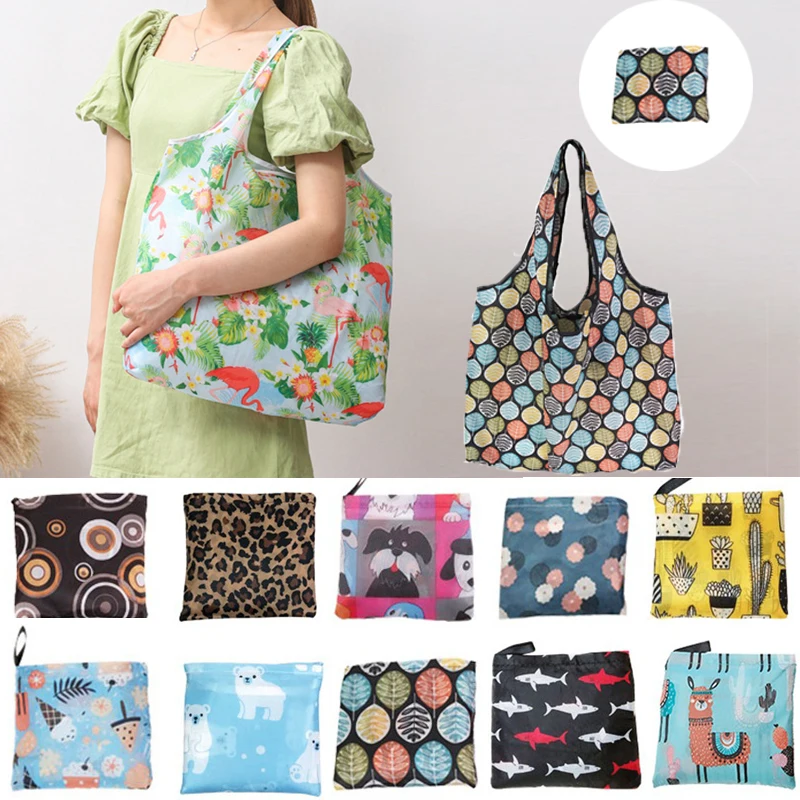 

Fashion Foldable Shopping Bag Reusable Eco-friendly Waterproof Shopper bag Shopping Tote Grocery Foldable Storage Bag