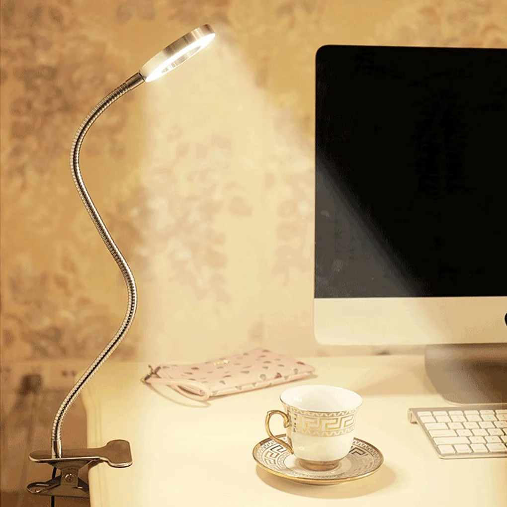 Клип-на настольная лампа USB Настольная лампа Защита глаз светодиодный Настольный светильник сгибаемый гибкий настольная лампа для чтения н...