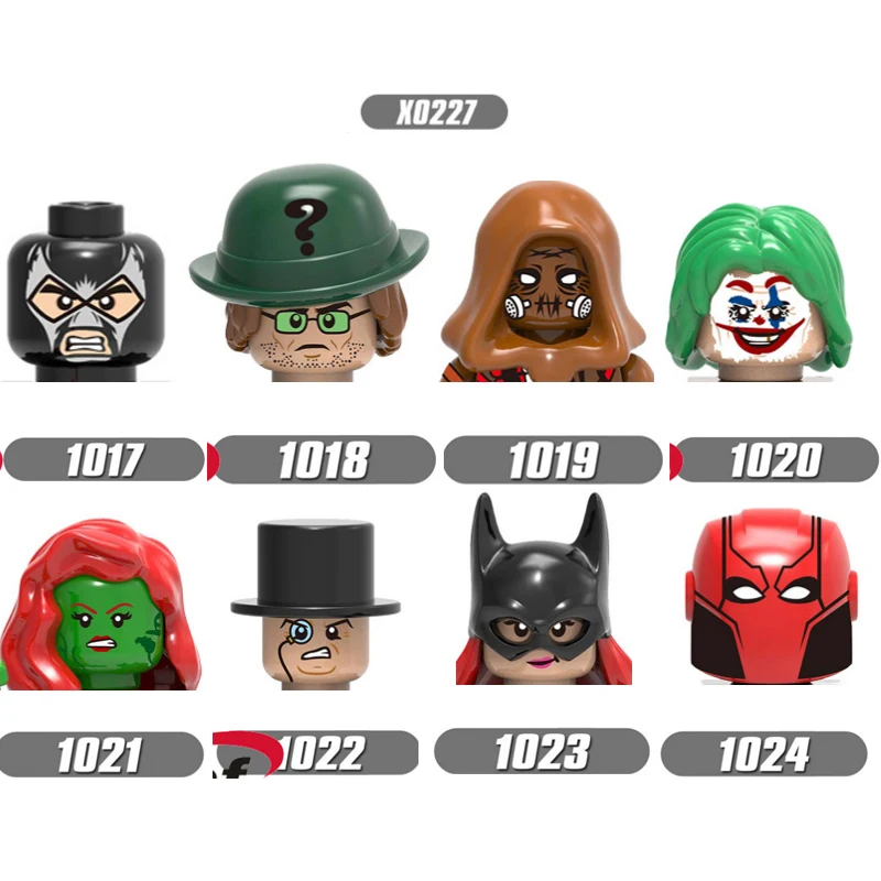 

X0227 Movie Series Building Blocks Bane Riddler Joker Penguin Brick Mini Figure Heads Blocks Dolls Toys For Kids Anime Figure