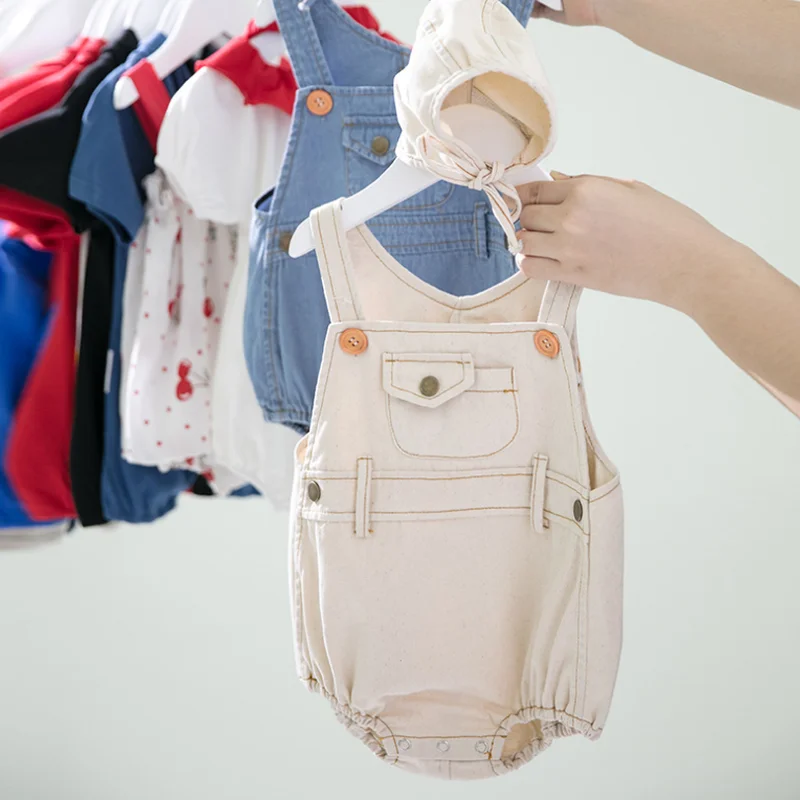 Новинка 2020 милый детский летний комбинезон для девочек и мальчиков однотонный +