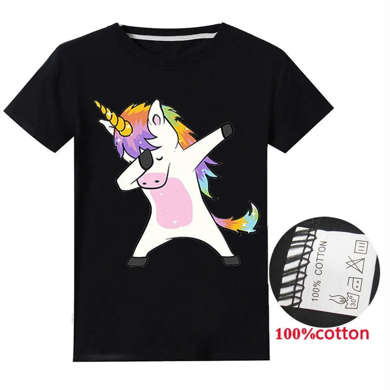 

Unicorn new 100% cotton children's round neck T-shirt shirt boys and girls European and American fashion casual sports shirt
