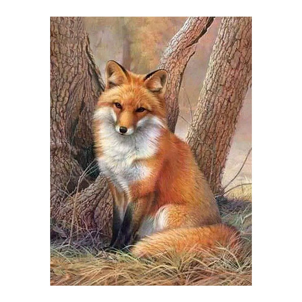 Алмазная живопись с изображением лисы животное Круглая Полная вышивка Лесной