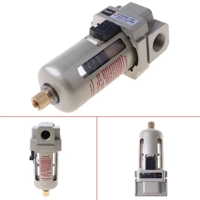 

AF3000-03 Air Filter 3/8" Air Compressor Inline Drain Filter Air Source Treatment Water Moisture Trap Separator Unit