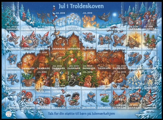 

Danish Post Stamp,2018, Christmas Stamp,Forest Carnival,High Quaility,Real Original,Big Sheet Stamp,MNH