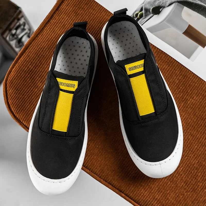 

2021 Hot New Summer Men's Solid Canvas Shoes Light Breathable Hard-Wearing Slip-On Loafer Fashion Non-Slip Outdoor Casual Shoes