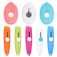 lmdz cute random color mini pocket size portable utility knife paper cutter letter opener office stationery art cutting supplies
