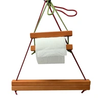 toilet paper holder hanging roll rack organizer shelf towel roll shelf accessories outdoor camping wooden stick tissue holder