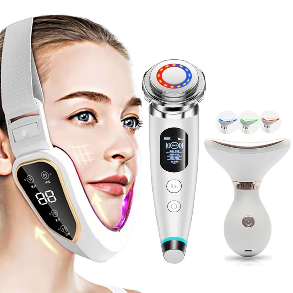 V Face Lift Machine EMS Face Massager LED Skin Rejuvenation Reduce Double Chin Neck Facial Lifting Slimmer Wrinkle Removal