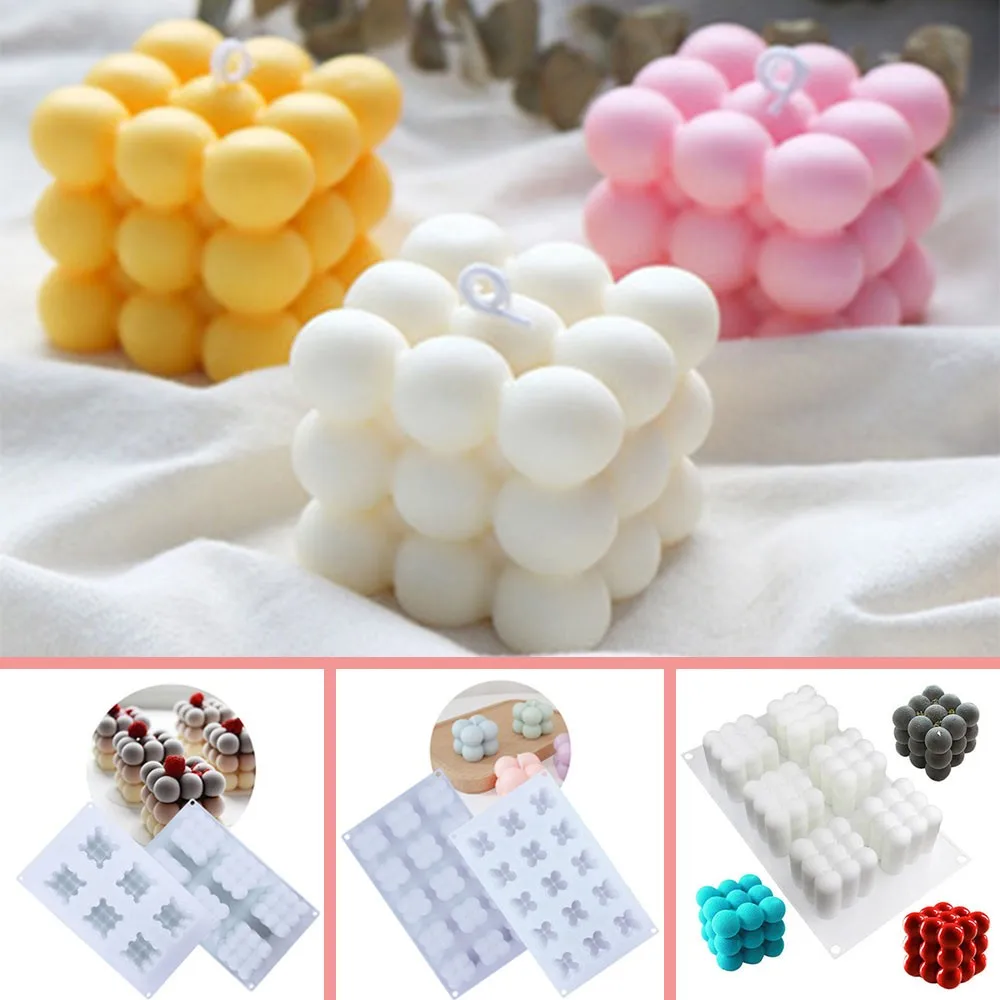 

6-Cavity Rubik Cube Mousse Cake Silicone Mold 3D Baking Mold Dessert Cake DIY Ice Cream Jello Dessert Baking Pan Decorating Tool